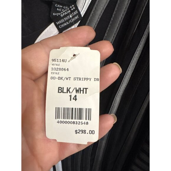 Frank Lyman Womens 14 NWT Black & White Sleeveless Bodycon - Picture 7 of 8